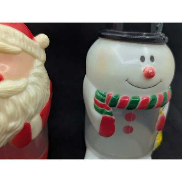 Vrg. Santa Claus & Snowman Plastic Sippy Cups Hong Kong 5.5" READ - Picture 11 of 16